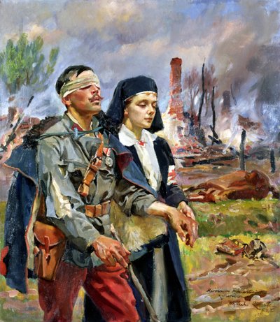 Wounded Soldier by Wojciech Kossak
